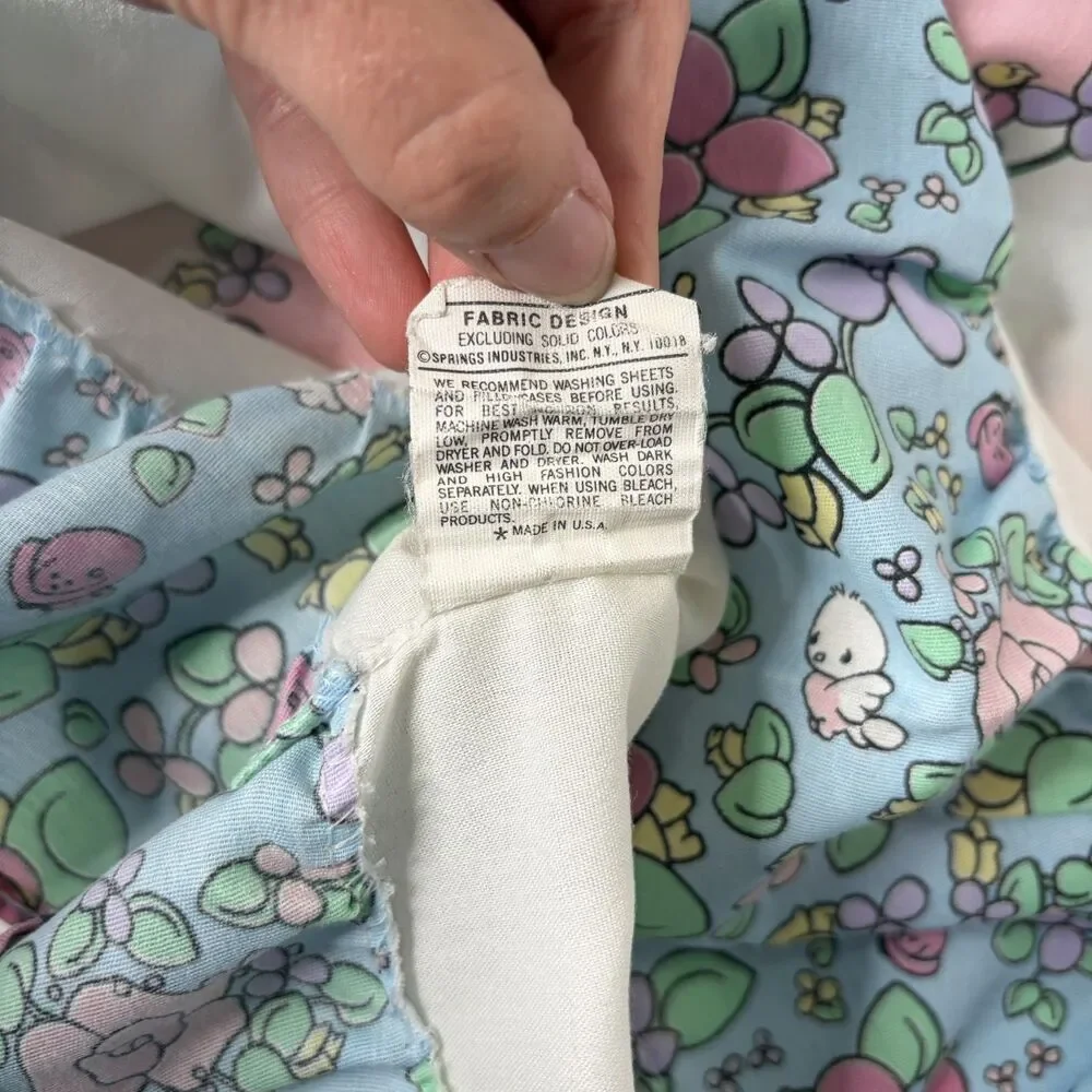 Vintage Precious Moments Pillow Case Ruffle Goose Springmaid Standard